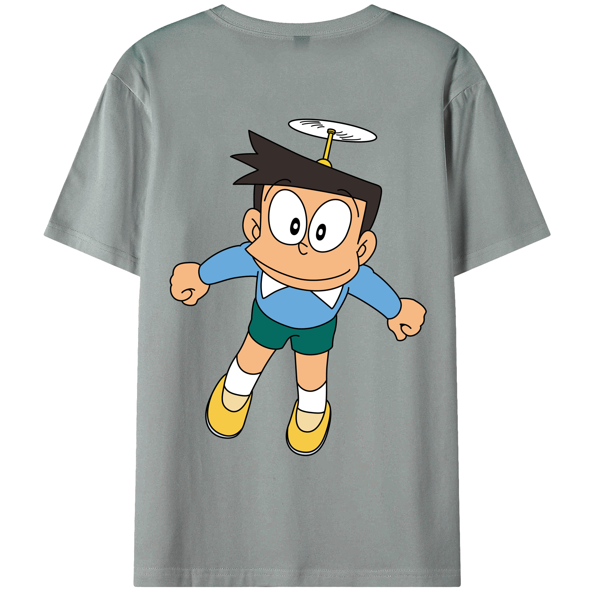 （画像用） ドラえもん 骨川 スネ夫 Doraemon Honekawa Suneo 綿100％ メンズ半袖Tシャツ（バックプリント） 通気性